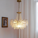 Modern Gold Pearl Glass Chandelier Luxury Globe Pendant Ceiling Light
