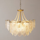 Modern Gold Pearl Glass Chandelier Luxury Globe Pendant Ceiling Light