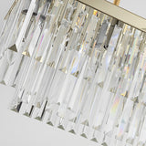 Modern Gold Rectangular Crystal Chandelier with 3 Step Dimming LED Light Fixture