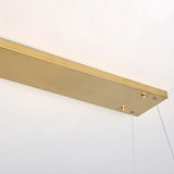 Modern Gold Rectangular LED Chandelier with Glass Accents for Dining Room