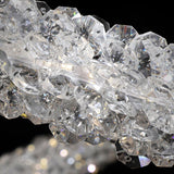 Modern Gold Ring Crystal LED Chandelier Adjustable Hanging Ceiling Pendant Light