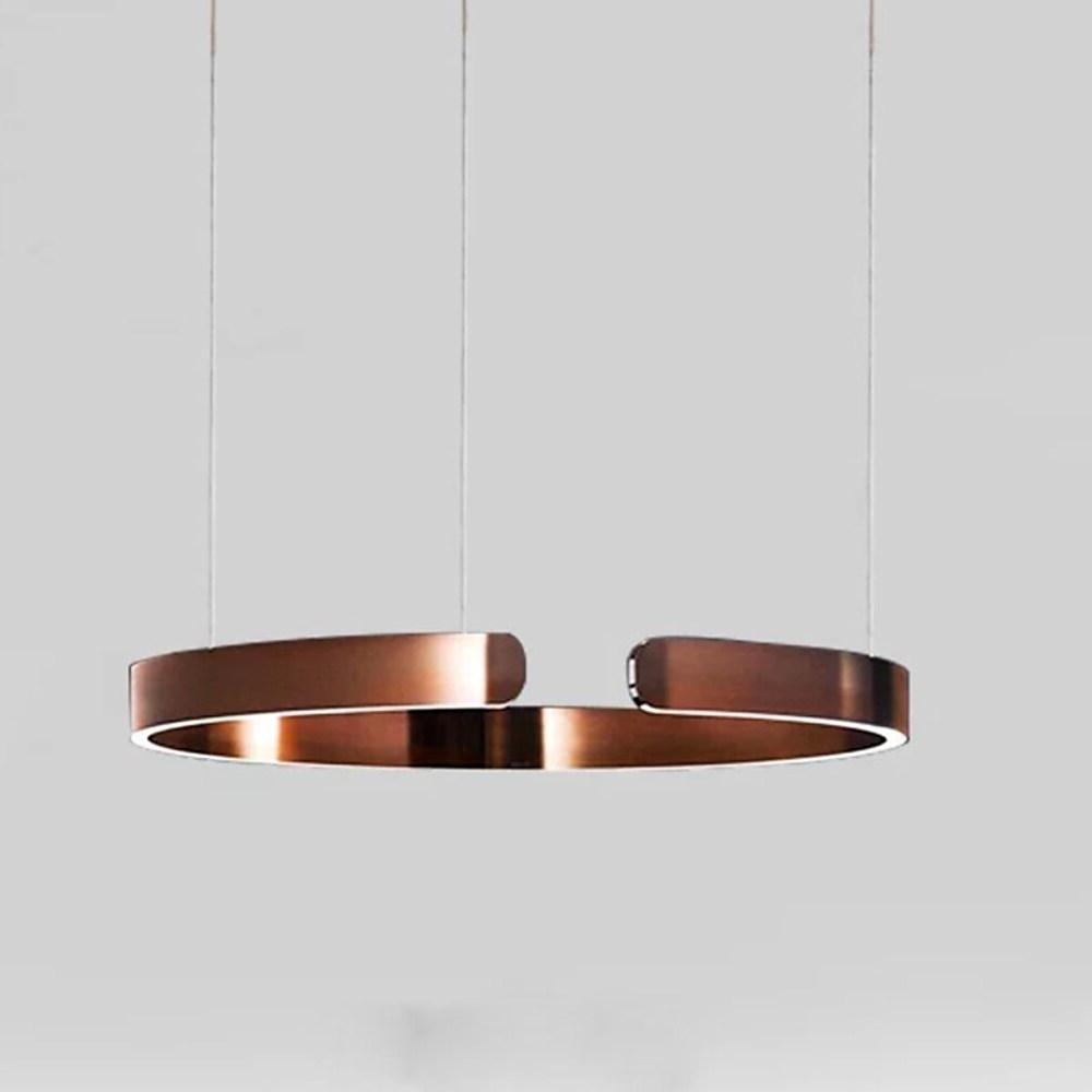 Modern Gold Ring LED Pendant Light for Dining Room and Kitchen Island