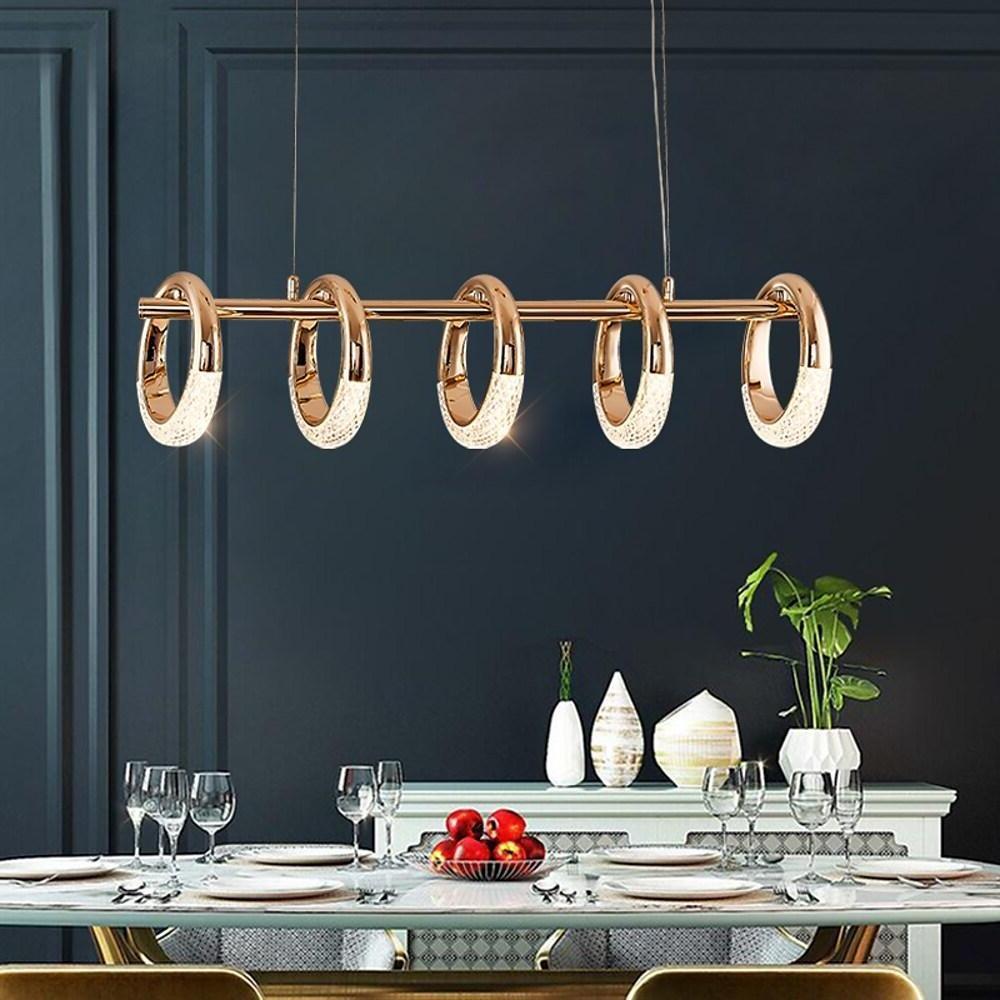 Modern Gold Ring LED Pendant Light for Kitchen Dining Room Nordic Style Ceiling Fixture