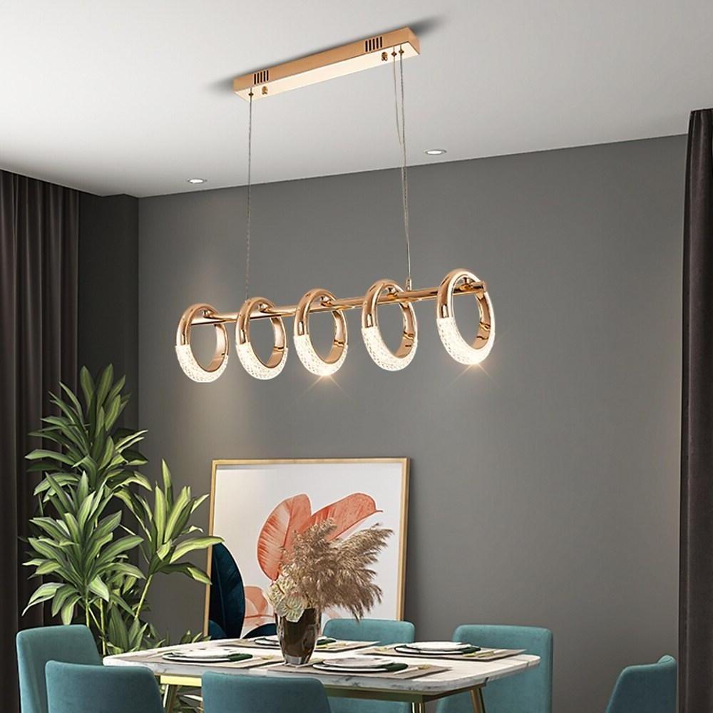 Modern Gold Ring LED Pendant Light for Kitchen Dining Room Nordic Style Ceiling Fixture