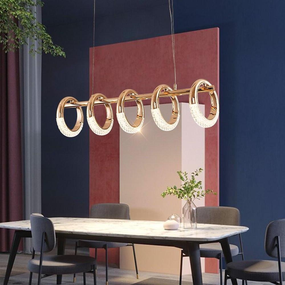Modern Gold Ring LED Pendant Light for Kitchen Dining Room Nordic Style Ceiling Fixture