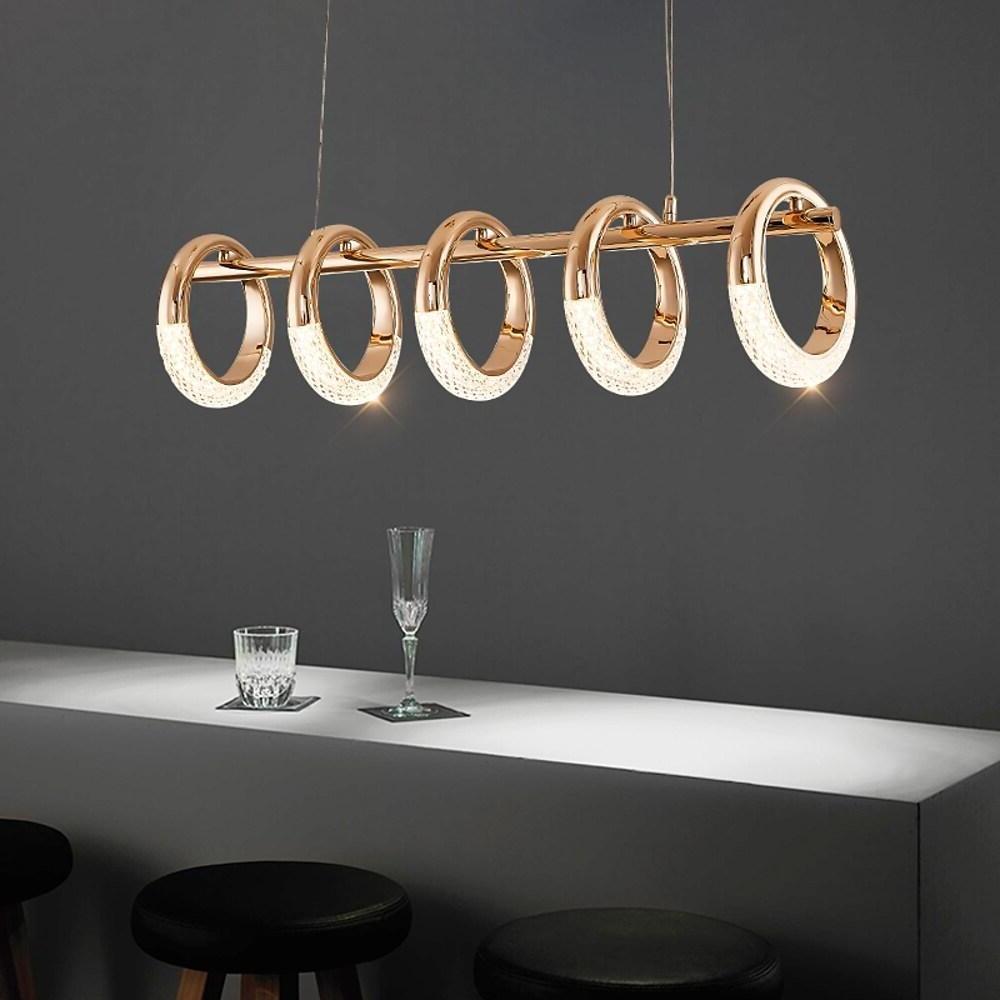 Modern Gold Ring LED Pendant Light for Kitchen Dining Room Nordic Style Ceiling Fixture