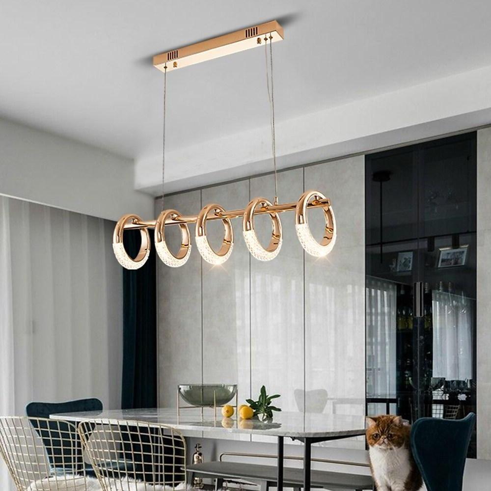 Modern Gold Ring LED Pendant Light for Kitchen Dining Room Nordic Style Ceiling Fixture
