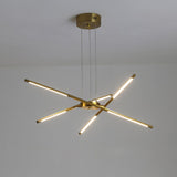 Modern Gold Rotatable LED Linear Chandelier Adjustable Ceiling Light Fixture