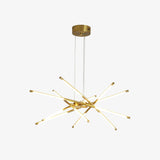 Modern Gold Rotatable LED Linear Chandelier Adjustable Ceiling Light Fixture