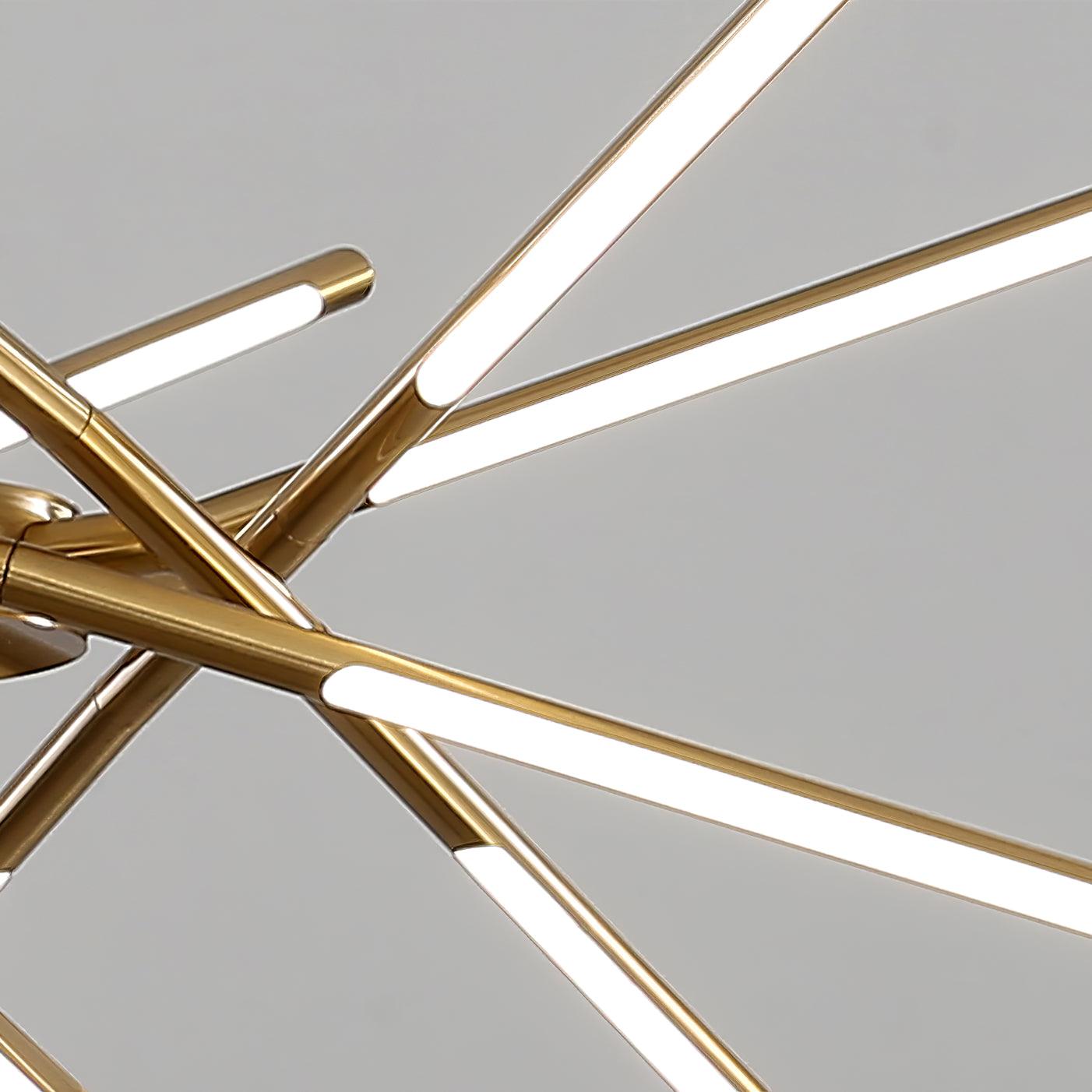 Modern Gold Rotatable LED Linear Chandelier Adjustable Ceiling Light Fixture