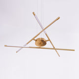 Modern Gold Rotatable LED Linear Chandelier Adjustable Ceiling Light Fixture