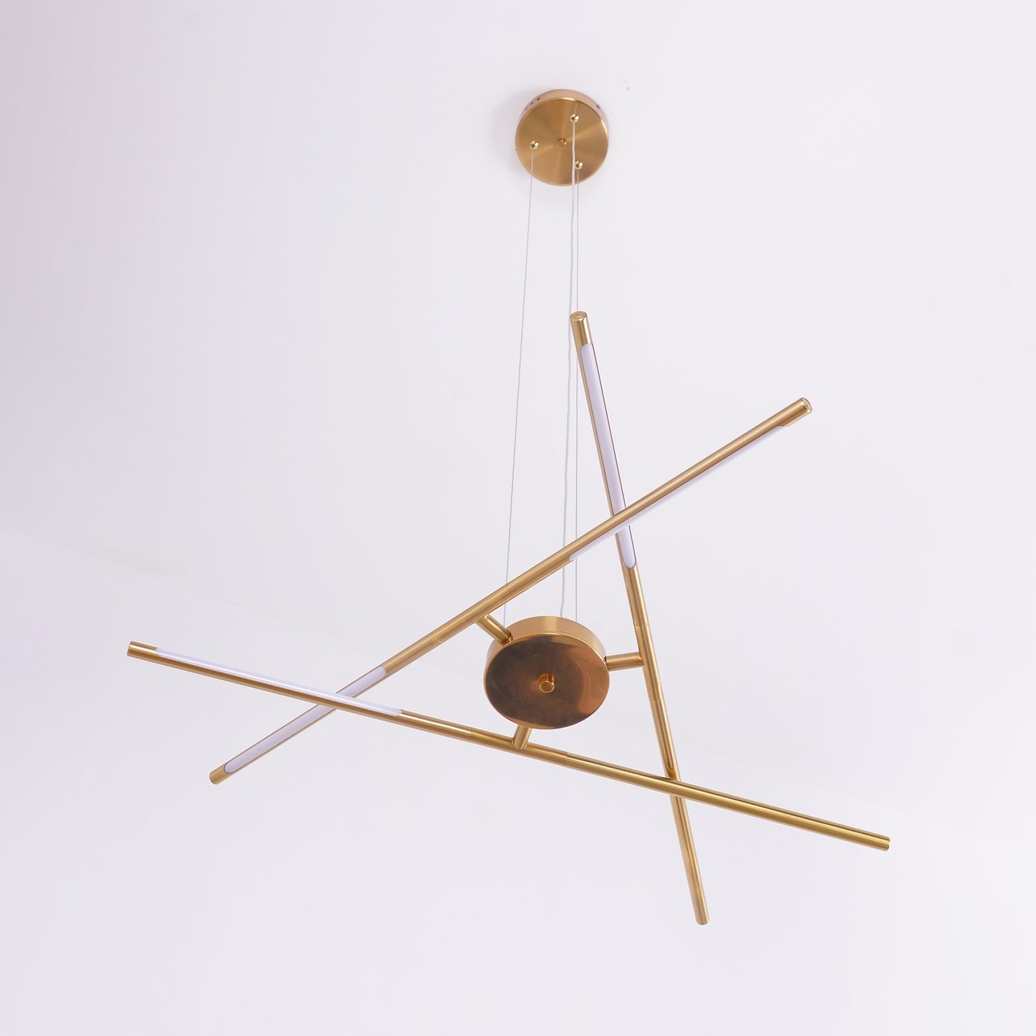 Modern Gold Rotatable LED Linear Chandelier Adjustable Ceiling Light Fixture