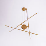 Modern Gold Rotatable LED Linear Chandelier Adjustable Ceiling Light Fixture