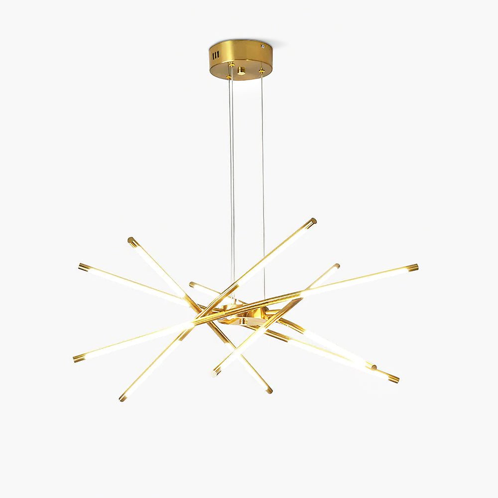 Modern Gold Rotatable LED Linear Chandelier Adjustable Ceiling Light Fixture