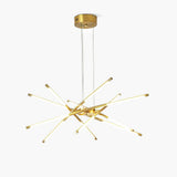 Modern Gold Rotatable LED Linear Chandelier Adjustable Ceiling Light Fixture
