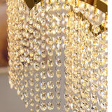 Modern Gold Round Crystal Chandelier Lantern Design LED Stainless Steel Pendant Light