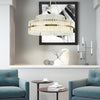 Modern Gold Round Crystal Chandelier LED Single Tier Hanging Light for Dining Room
