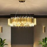 Modern Gold Round Crystal Chandelier Stainless Steel LED Ceiling Light Fixture