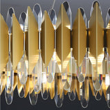 Modern Gold Round Crystal Chandelier Stainless Steel LED Ceiling Light Fixture