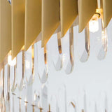 Modern Gold Round Crystal Chandelier Stainless Steel LED Ceiling Light Fixture
