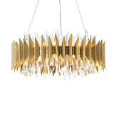 Modern Gold Round Crystal Chandelier Stainless Steel LED Ceiling Light Fixture