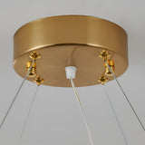 Modern Gold Round Crystal LED Chandelier 3 Step Dimming Nordic Pendant Light