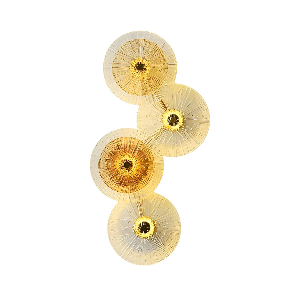 Modern Gold Round Glass LED Wall Sconce Nordic Indoor Lighting Fixture for Bedroom