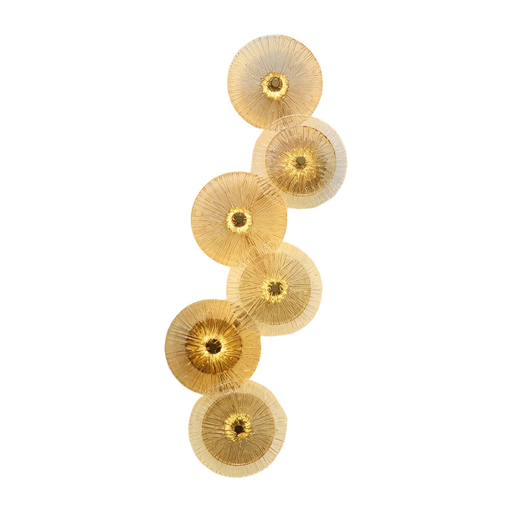 Modern Gold Round Glass LED Wall Sconce Nordic Indoor Lighting Fixture for Bedroom