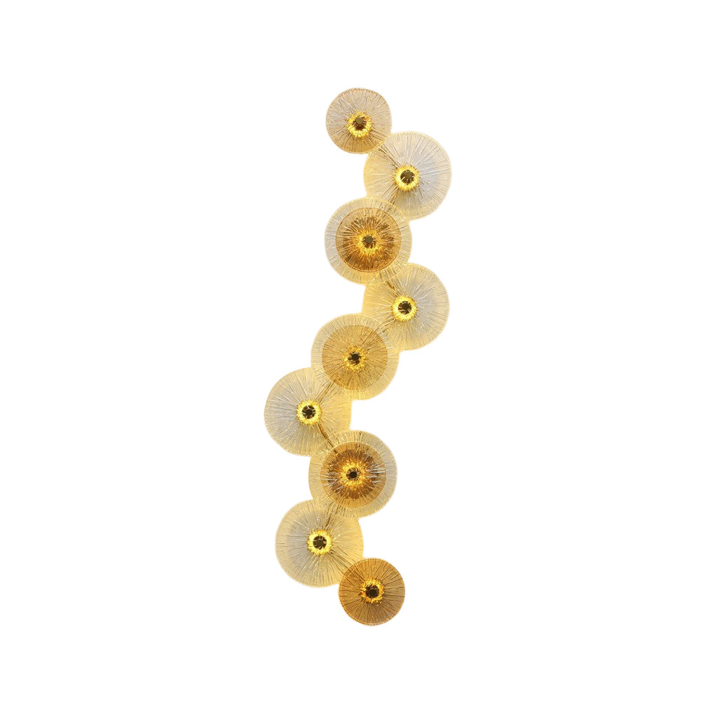 Modern Gold Round Glass LED Wall Sconce Nordic Indoor Lighting Fixture for Bedroom