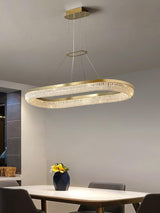 Modern Gold Round Ring Crystal LED Chandelier for Living Room and Dining Room