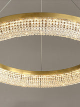 Modern Gold Round Ring Crystal LED Chandelier for Living Room and Dining Room