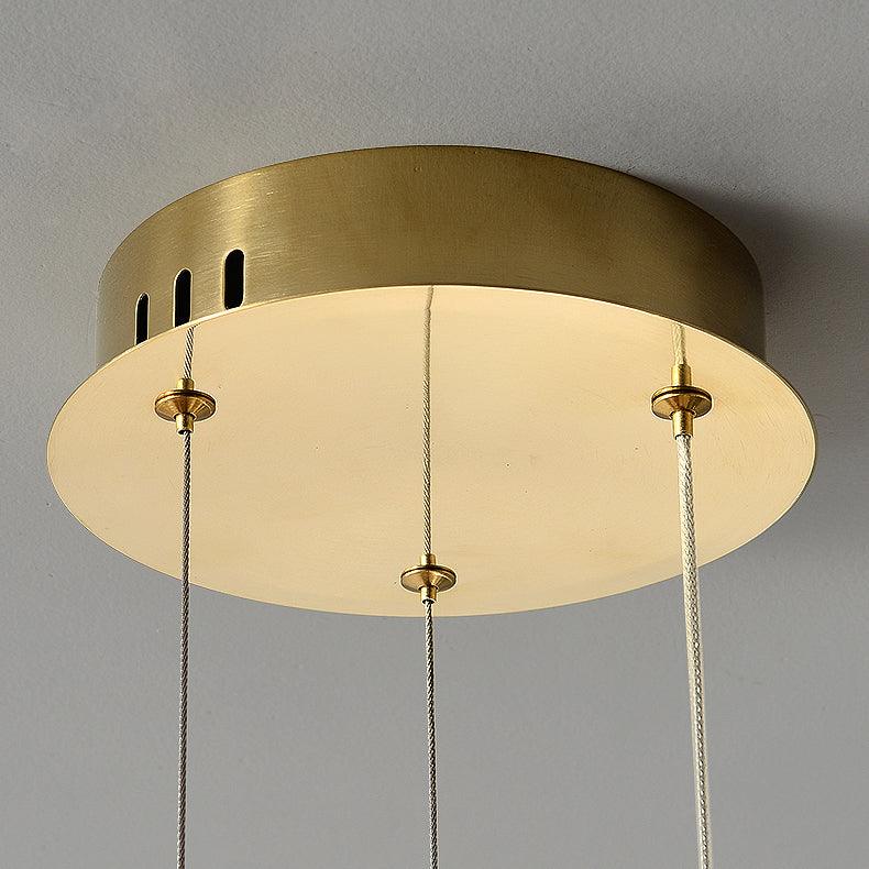 Modern Gold Round Ring Crystal LED Chandelier for Living Room and Dining Room