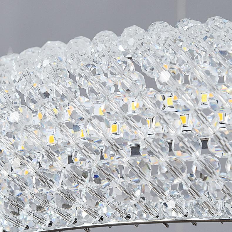 Modern Gold Round Ring Crystal LED Chandelier for Living Room and Dining Room