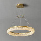 Modern Gold Round Ring Crystal LED Chandelier for Living Room and Dining Room