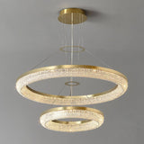 Modern Gold Round Ring Crystal LED Chandelier for Living Room and Dining Room