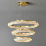 Modern Gold Round Ring Crystal LED Chandelier for Living Room and Dining Room