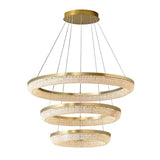 Modern Gold Round Ring Crystal LED Chandelier for Living Room and Dining Room