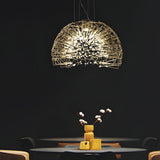Modern Gold Semicircle Crystal LED Chandelier Luxury Sparkle Star Sphere Pendant Light