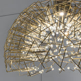 Modern Gold Semicircle Crystal LED Chandelier Luxury Sparkle Star Sphere Pendant Light