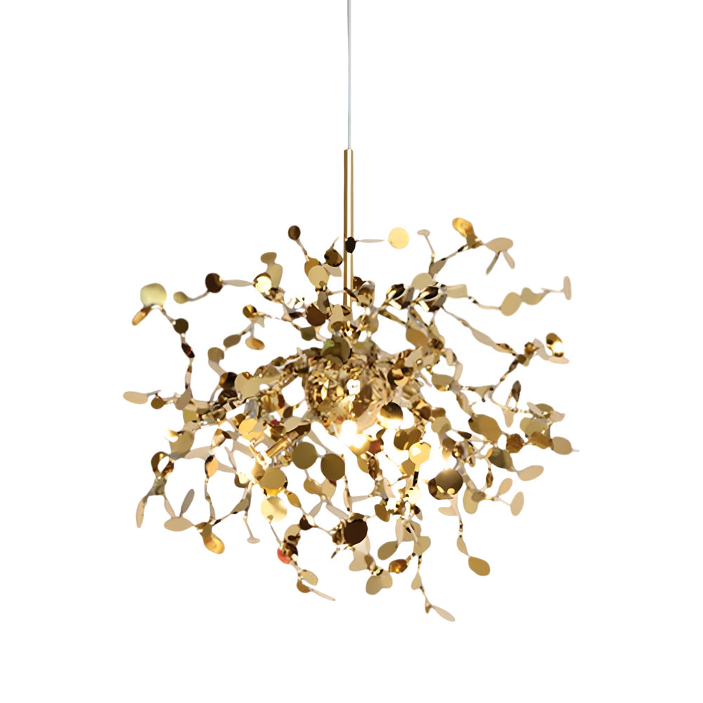 Modern Gold Spherical Stainless Steel Firework Chandelier Nordic Dandelion Pendant Light