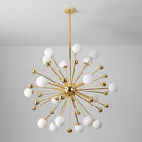 Modern Gold Sputnik Chandelier 18 Light Nordic Glass Globe Pendant for Living Room