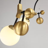 Modern Gold Sputnik Chandelier 7 Light LED Glass Globe Ceiling Fixture for Home Decor