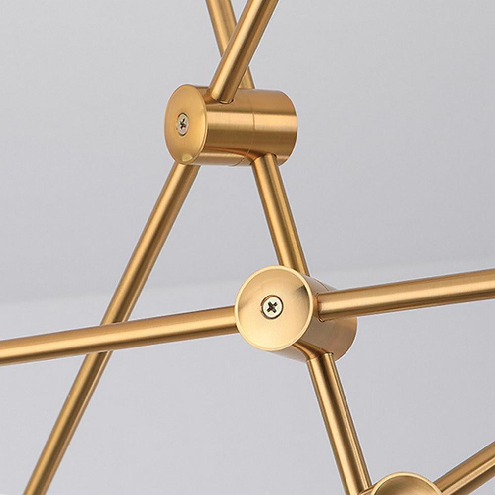 Modern Gold Sputnik Chandelier with 6 Glass Globe Lights Geometrical Pendant Lighting Fixture
