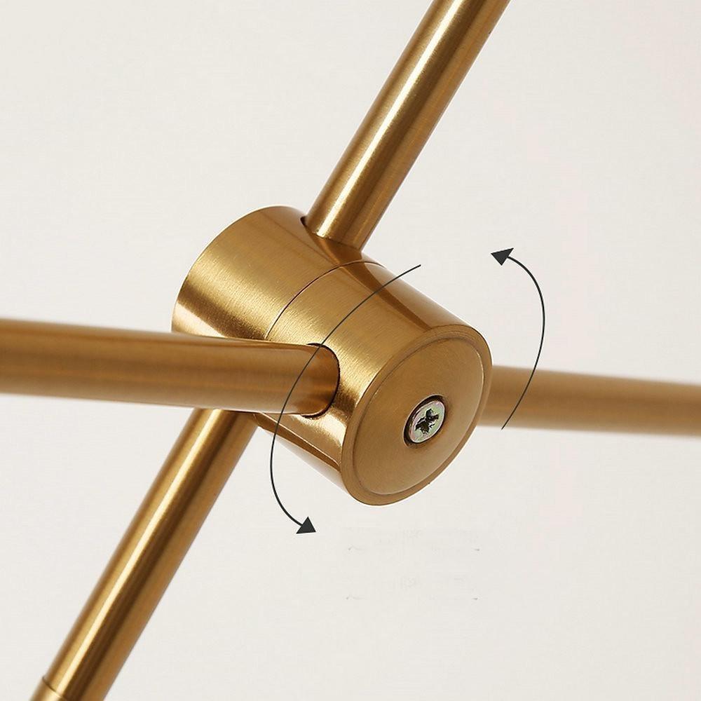 Modern Gold Sputnik Chandelier with 6 Glass Globe Lights Geometrical Pendant Lighting Fixture