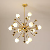 Modern Gold Sputnik Cluster Chandelier 12 Light Globe Glass Bubble Pendant Fixture