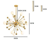Modern Gold Sputnik Cluster Chandelier 12 Light Globe Glass Bubble Pendant Fixture