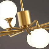 Modern Gold Staggered Glass Globe Chandelier Multi Arm Ceiling Light Fixture