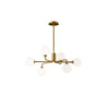 Modern Gold Staggered Glass Globe Chandelier Multi Arm Ceiling Light Fixture