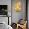 Modern Gold Stainless Steel Lotus Leaf Decorative Wall Sconce Lighting for Bedroom Living Room