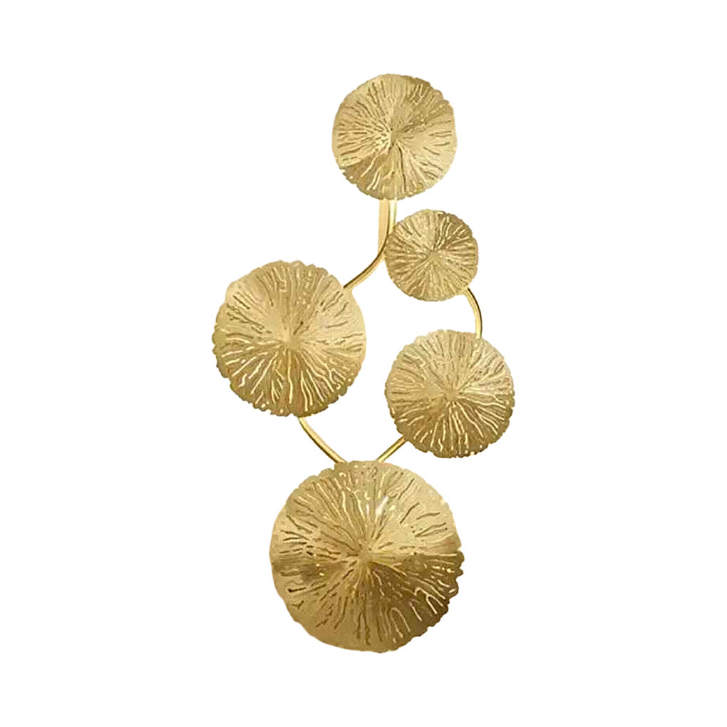 Modern Gold Stainless Steel Lotus Leaf Decorative Wall Sconce Lighting for Bedroom Living Room